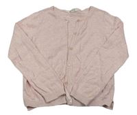 Světlerůžový propínací lehký svetr H&M