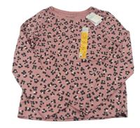 Starorůžovo-černé leopardí triko zn. Primark