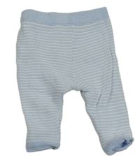 Modro-bílé pruhované pletené kalhoty 