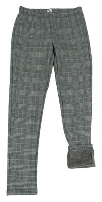 Zeleno-šedé vzorované zateplené legíny Yigga