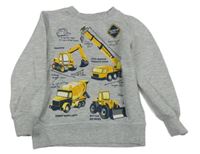 Šedá melírovaná mikina s bagry Dopodopo