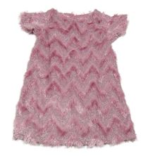 Růžové chlupaté vzorované podšité šaty Pep&Co