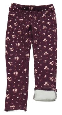 Vínové květované zateplené tregíny 