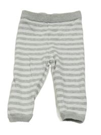 Bílo-šedé pletené pruhované tepláky George