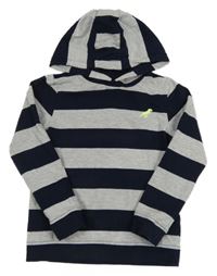 Tmavomodro-šedá pruhovaná mikina s kapucí M&S