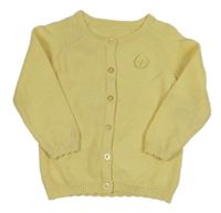 Žlutý propínací svetr s 3D květem Nutmeg