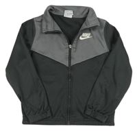 Tmavošedo-šedá sportovní funkční propínací mikina s logem Nike