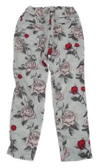 Šedo-růžové květované kalhoty zn Primigi 