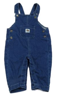 Tmavomodré laclové rifle s kapsou a nášivkou 