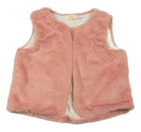 Růžová chlupatá podšitá vesta kids