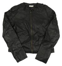 Černá crop koženková bunda Name it