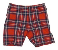 Červeno-tmavomodré kostkované kraťasy 