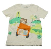 Smetanové tričko se zvířátky Nutmeg