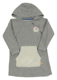 Šedé melírované teplákové šaty s čumákem a kapucí Nutmeg