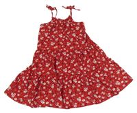 Červené květované lehké šaty Tu