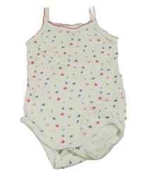 Bílé body s kvítky Pocopiano