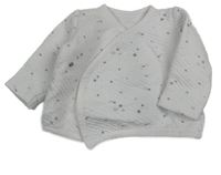 Bílá vzorovaná zavinovací mikina s hvězdami dunnes