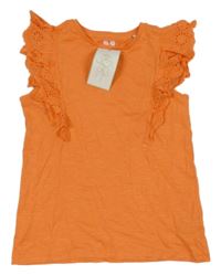 Nové - oranžové tričko s madeirou V by Very