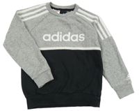 Šedo-černá mikina s logem Adidas