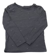 Tmavošedé puntíkaté triko H&M