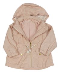 Světlerůžová plátěná podzimní parka s kapucí H&M