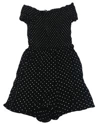 Černo-bílý puntíkatý kraťasový overal zn. Primark