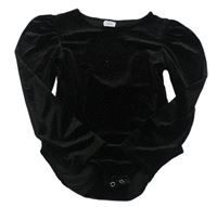 Černé sametové puntíkaté body Zara