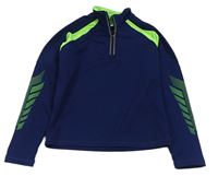 Tmavomodro-zelená sportovní mikina Asics