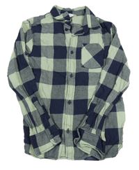 Tmavomodro-zelená kostkovaná košile H&M