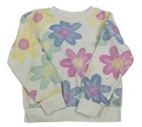 Bílo-barevná květovaná mikina Primark