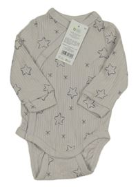 Nové - světlšedé žebrované zavinovací body s hvězdami Pep&Co