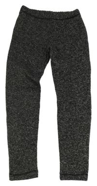 Tmavošedé melírované pletené legíny Yigga