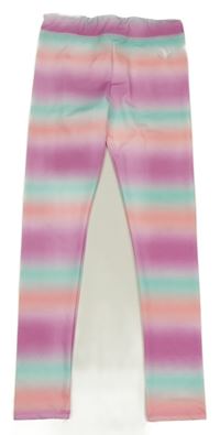 Barevné pruhované sportovní legíny