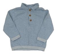 Světlemodrý svetr s límečkem Tu