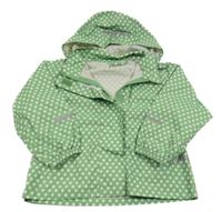 Zeleno-bílá šusťáková jarní bunda s hvězdami a kapucí Impidimpi