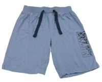 Šedomodré teplákové kraťasy s nápisem Pepperts