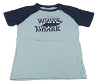 Světlemodro-tmavomodré tričko s nápisem Topolino