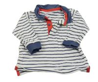 Bílo-tmavomodro-červené pruhované polo triko s autem M&S