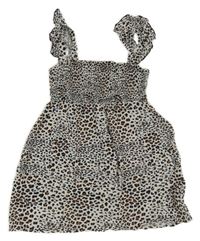 Béžovo-černo-hnědá tunika s leopardím vzorem Primark