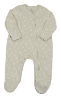 Béžovo-bílý puntíkatý fleecový overal Tu