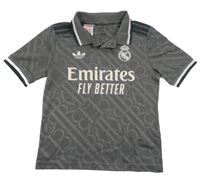Antracitové vzorované polo tričko s nápisem Adidas