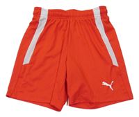 Červeno-bílé sportovní kraťasy Puma