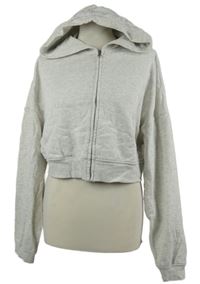 Dámská šedá crop propínací mikina s kapucí H&M