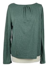 Dámské zelené triko s krajkou na zádech 