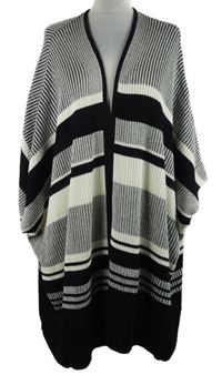 Dámský černo-bílý pruhovaný svetrový cardigán H&M