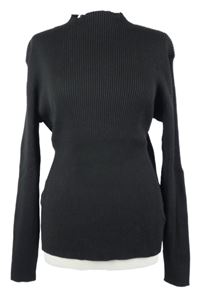 Dámský černý žebrovaný svetr H&M