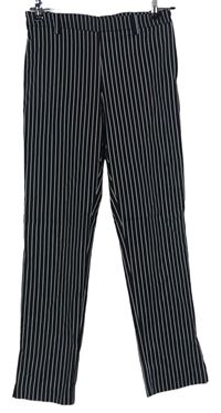 Dámské černo-bílé proužkované kalhoty H&M
