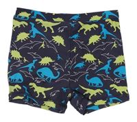 Tmavomodré nohavičkové chlapecké plavky s dinosaury Nutmeg