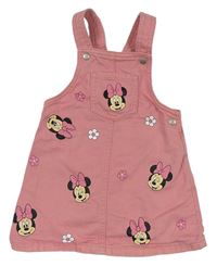 Růžové riflové laclové šaty s Minnie Disney