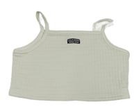 Bílý kostkovaný crop top s nášivkou zn. Shein